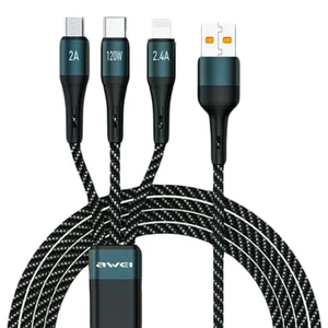 کابل تبدیل USB به microUSB /USB-C / لایتنینگ اوی مدل CL729T طول 1.2 متر
