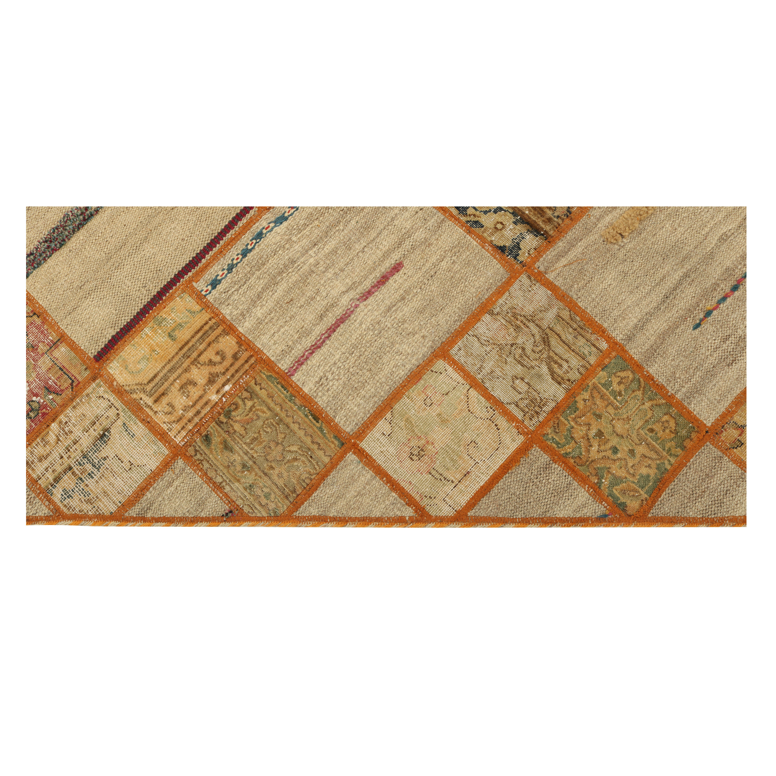 کلاژ گلیم دستبافت سه متری مدل تکه دوزی کد g557367