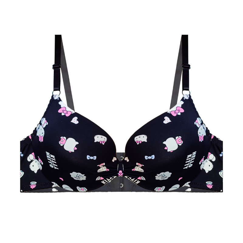 سوتین زنانه مدل اسفنجی جکدار پاپیونی طرح کیتی کد 99991