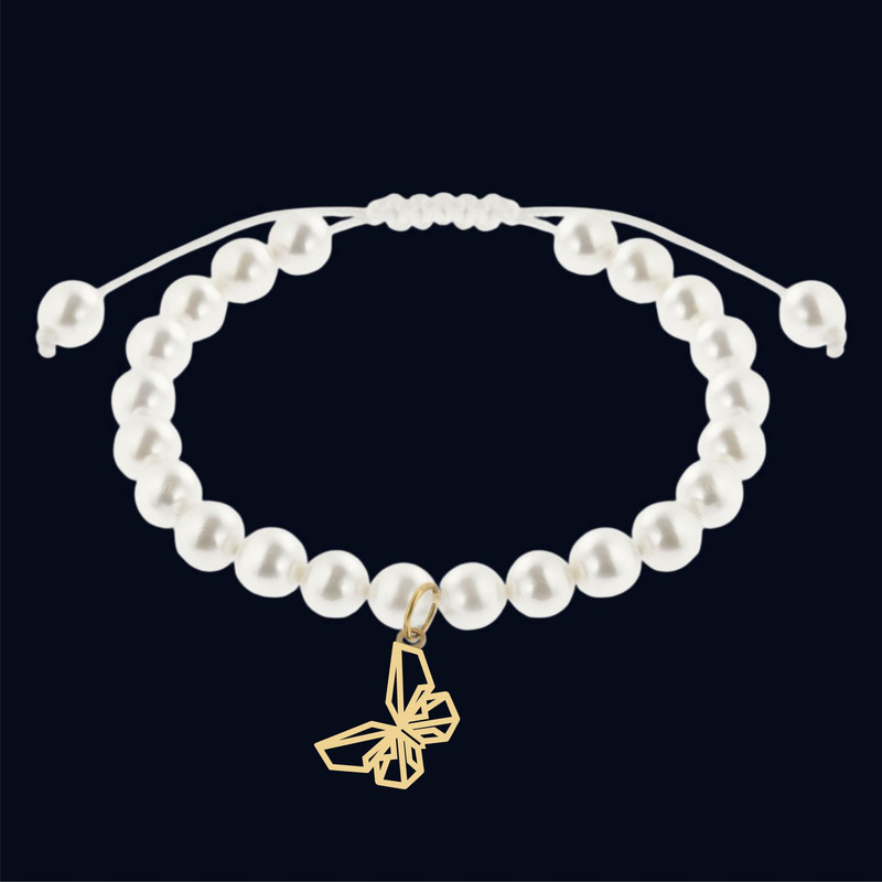 دستبند طلا  و سنگ 18 عیار زنانه لیردا مدل پروانه 10121