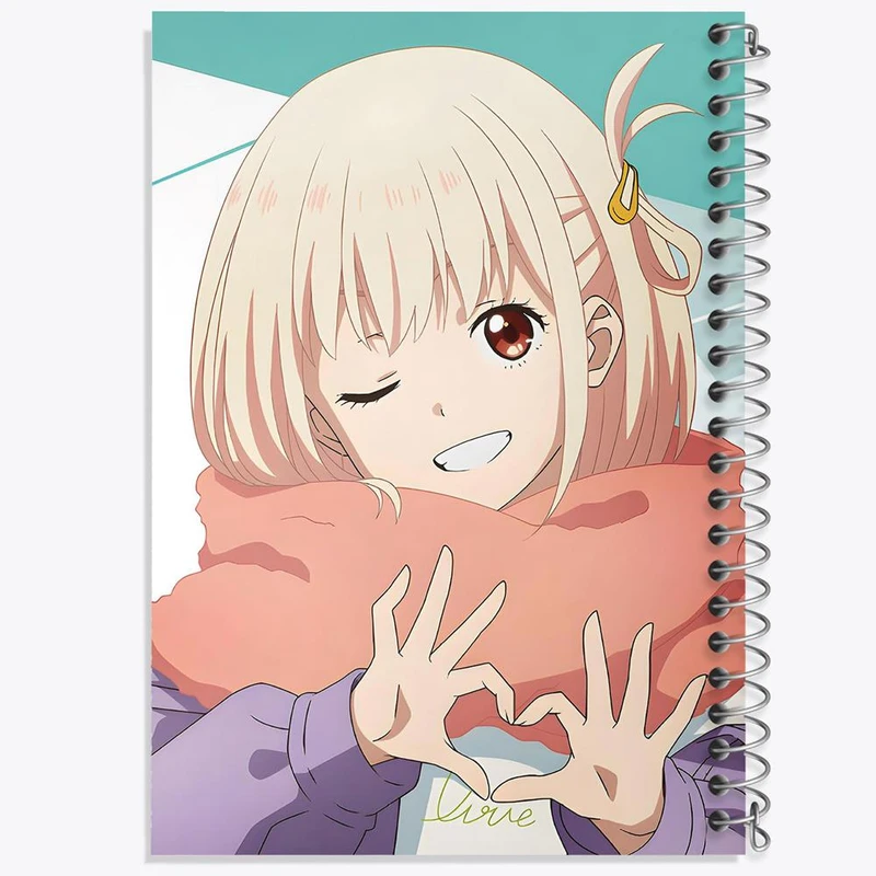 دفتر مشق 50 برگ خندالو مدل تاکینا و چیساتو انیمه لیکوریس ریکویل Lycoris Recoil کد 23091