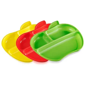 ظرف غذاخوری کودک مانچکین مدل Lil Apple Plates بسته 3 عددی