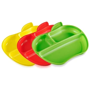 ظرف غذاخوری کودک مانچکین مدل Lil Apple Plates بسته 3 عددی