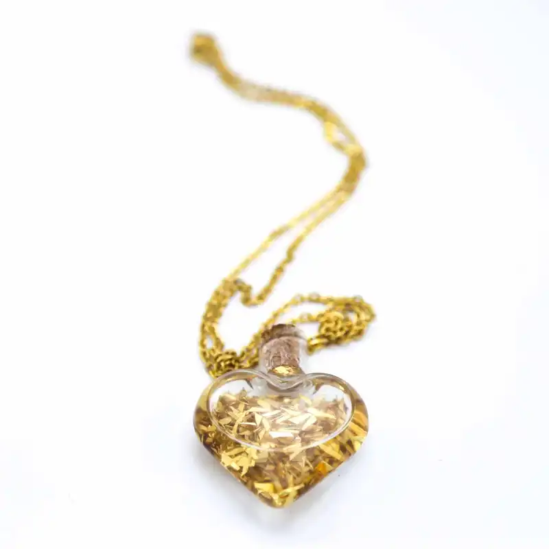 گردنبند زنانه آلتین هنر مدل براده قلب سر چوب پنبه