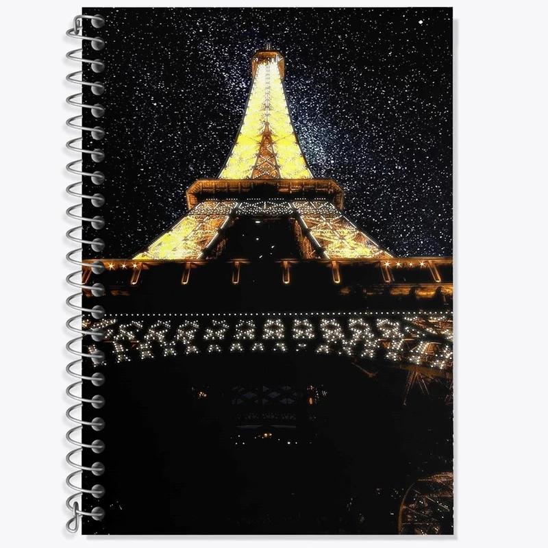 دفتر زبان 50 برگ خندالو مدل سه خط طرح برج ایفل کد 20743