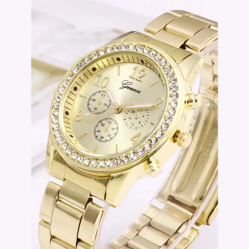 ساعت مچی عقربه ای زنانه جنوا مدل نگین دار کد 01