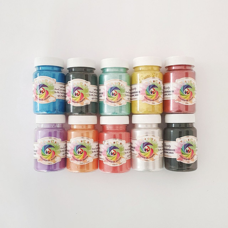 پودر رنگ رزین اپوکسی کالروی مدل S20 حجم 35 میلی لیتر بسته 20 عددی