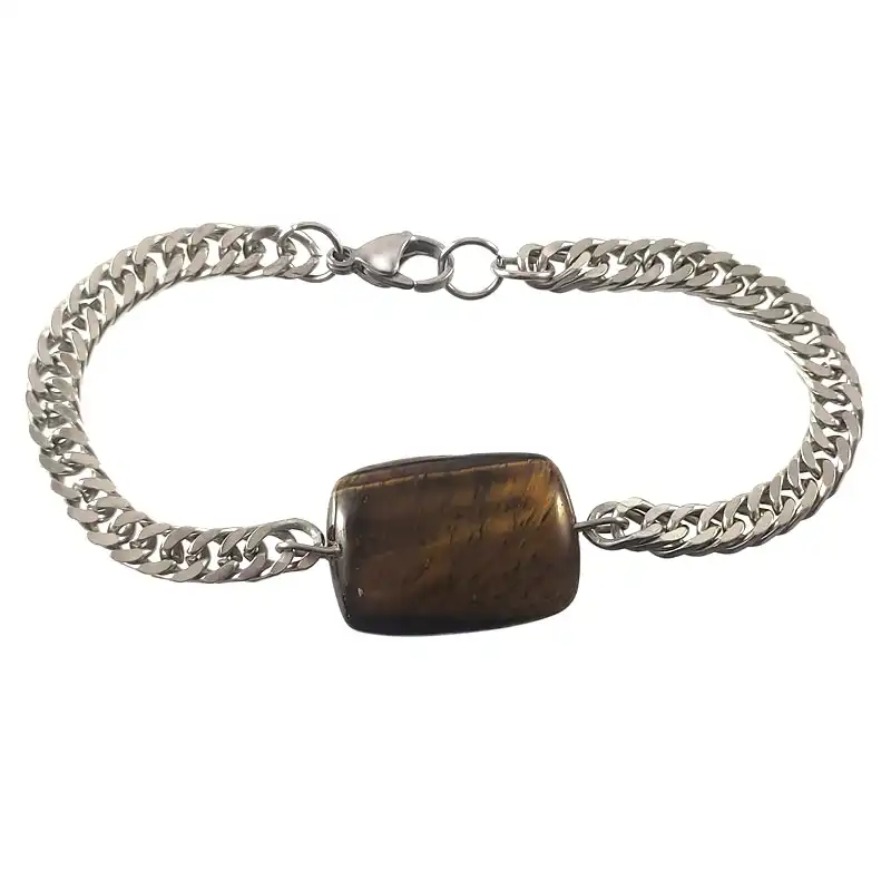 دستبند مدل سنگ  طبیعی چشم ببر