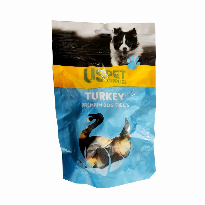 تشویقی سگ یو اس پت مدل در هم پیچ طعم بوقلمون و پوست خام وزن 100 گرم