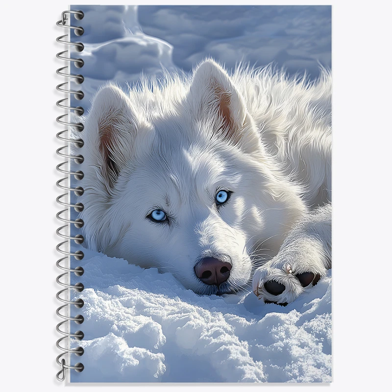 دفتر لغت 50 برگ خندالو طرح سگ هاسکی کد F5315