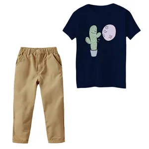 ست تی‌شرت و شلوار دخترانه مدل کاکتوس و بادکنک کد 3 رنگ سورمه ای