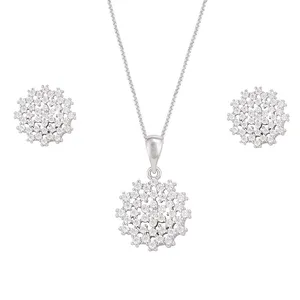 نیم ست نقره زنانه مدل دایره کد M1168s