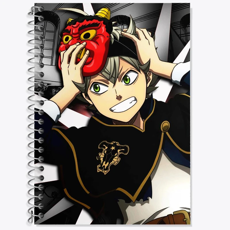 دفتر زبان 50 برگ خندالو مدل دو خط طرح آستا انیمه بلک کلاور Black Clover کد 11718