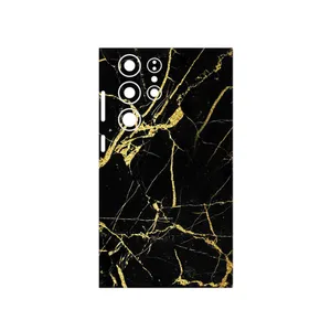 MAHOOT Graphite_Gold_Marble Cover Sticker for Samsung Galaxy S23 Ultra