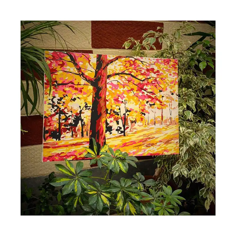 بسته رنگ آمیزی رنگانا طرح طبیعت پاییزی کد RA130 مجموعه 16 عددی