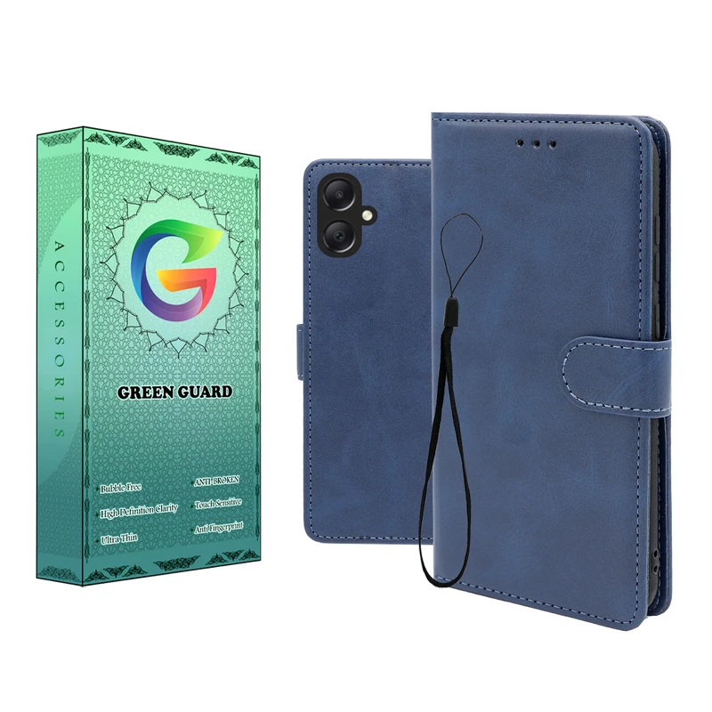 کیف کلاسوری گرین گارد طرح چرمی مدل Landing کد 03 مناسب برای گوشی موبایل سامسونگ Galaxy A05 به همراه بند آویز