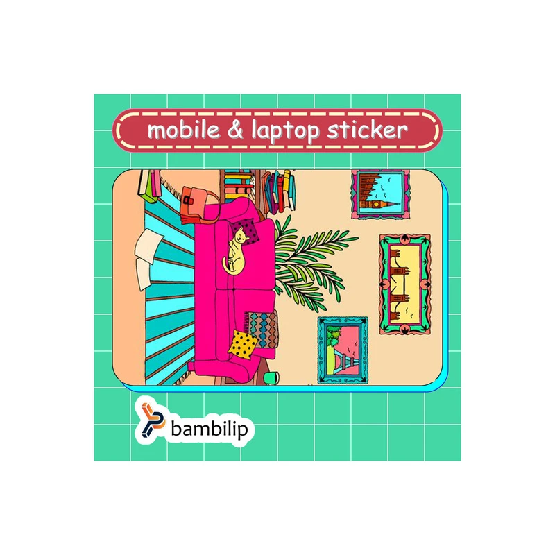 استیکر بامبیلیپ مدل کارت عابر طرح اتاق نشیمن  کد 0465940