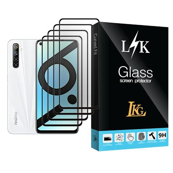 محافظ صفحه نمایش ال کا جی مدل LK Glass MIX004 مناسب برای گوشی موبایل ریلمی 6i (India) بسته چهار عددی