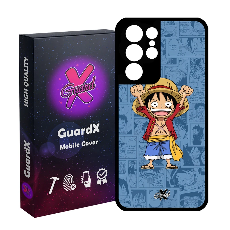 کاور گارد ایکس طرح One Piece Luffy Anime مدل Glass10464 مناسب برای گوشی موبایل سامسونگ Galaxy S21 Ultra