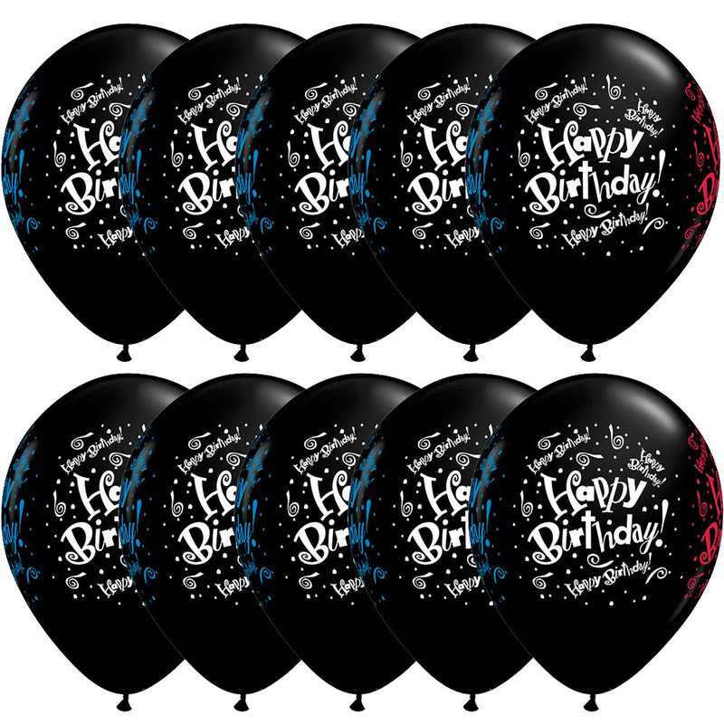 بادکنک مدل Happy Birthday کد BLK-10 بسته 10 عددی