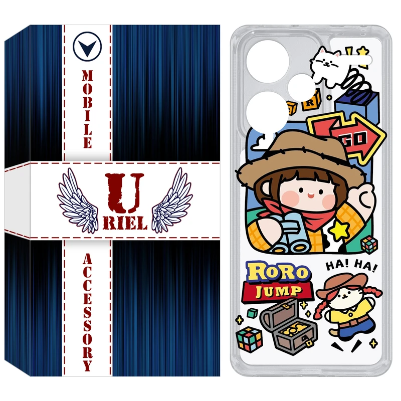 کاور یوریل مدل Clear کد 29 طرح دختر خوشحال مناسب برای گوشی موبایل شیائومی Redmi Note 13 Pro Plus