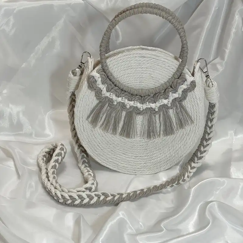 کیف رودوشی زنانه مدل مکرومه کد P01