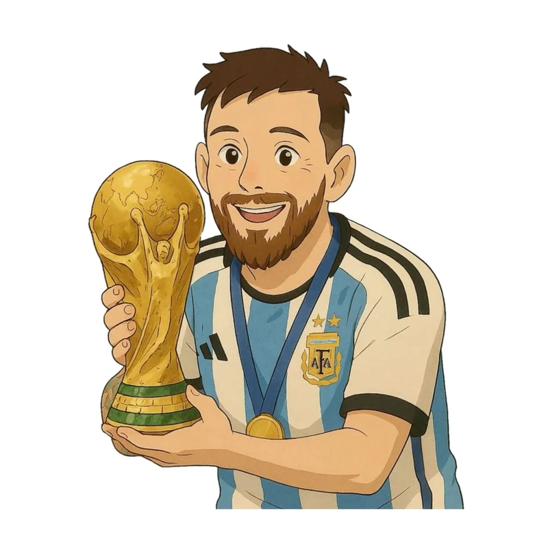 استیکر پارچه و لباس پاد آفرین مدل کارتونی فوتبالی لیونل مسی بامزه جذاب کد 1905