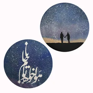 بشقاب دیوارکوب سفالی طرح عشق مجموعه 2 عددی