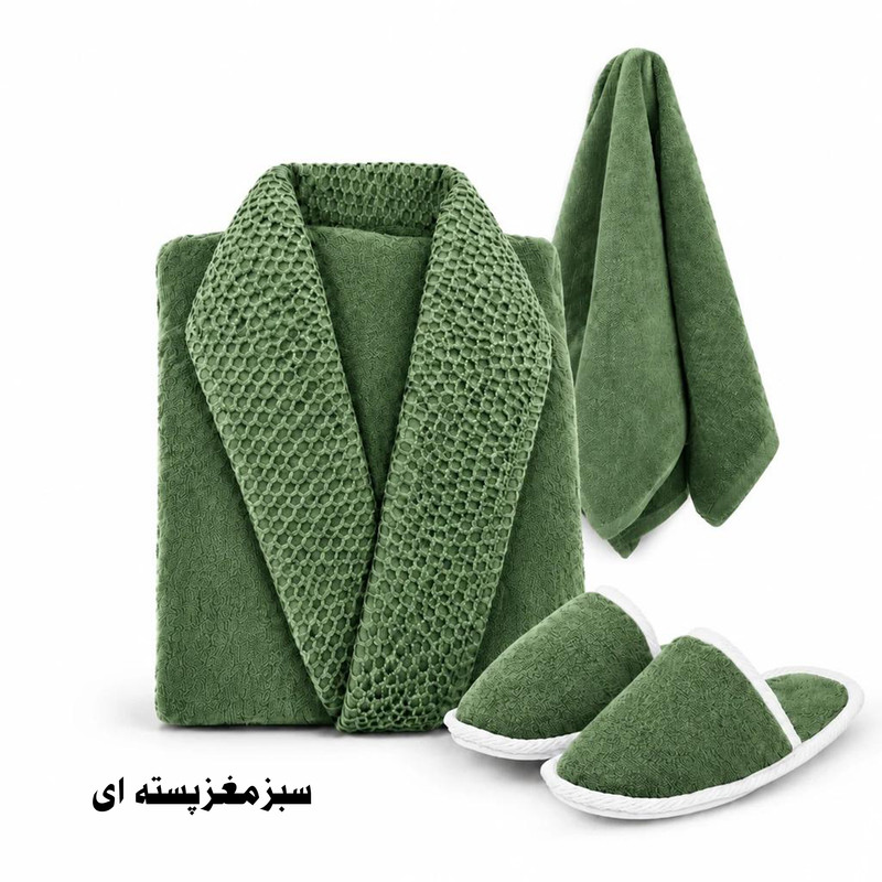  سرویس حوله پالتویی 3 تکه هنرمند مدل جی جی سایز 125 مناسب قد 160 تا 185 سانتی متر