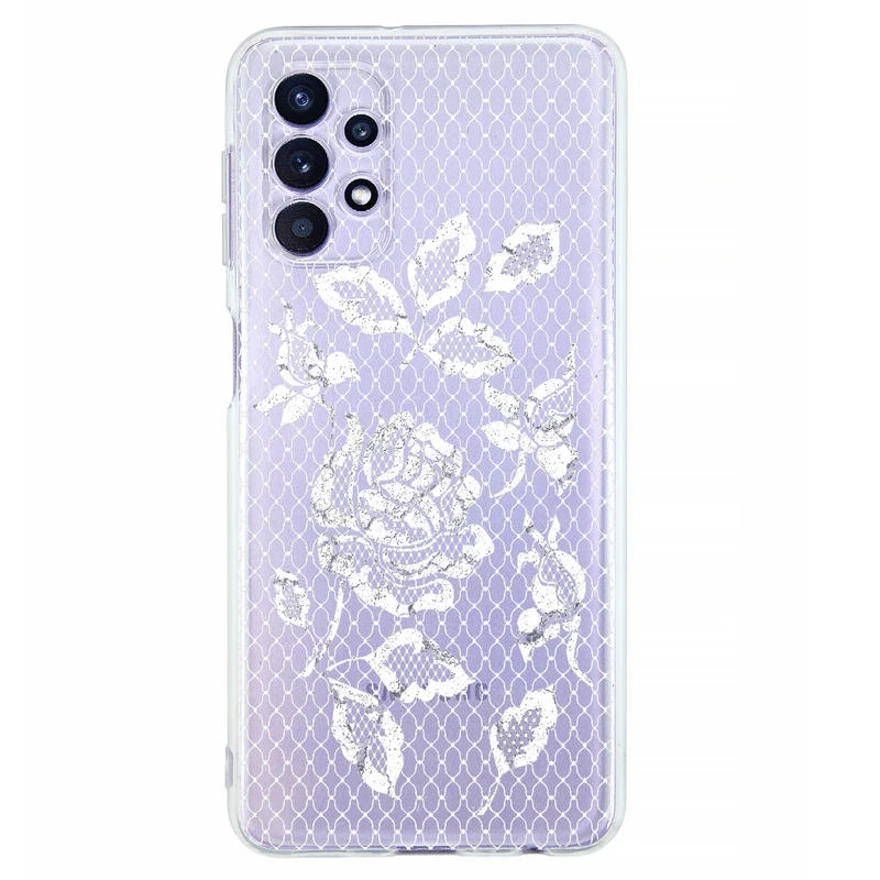 کاور مگافون طرح گل مدل C43-W مناسب برای گوشی موبایل سامسونگ Galaxy A32 5G / M32 5G