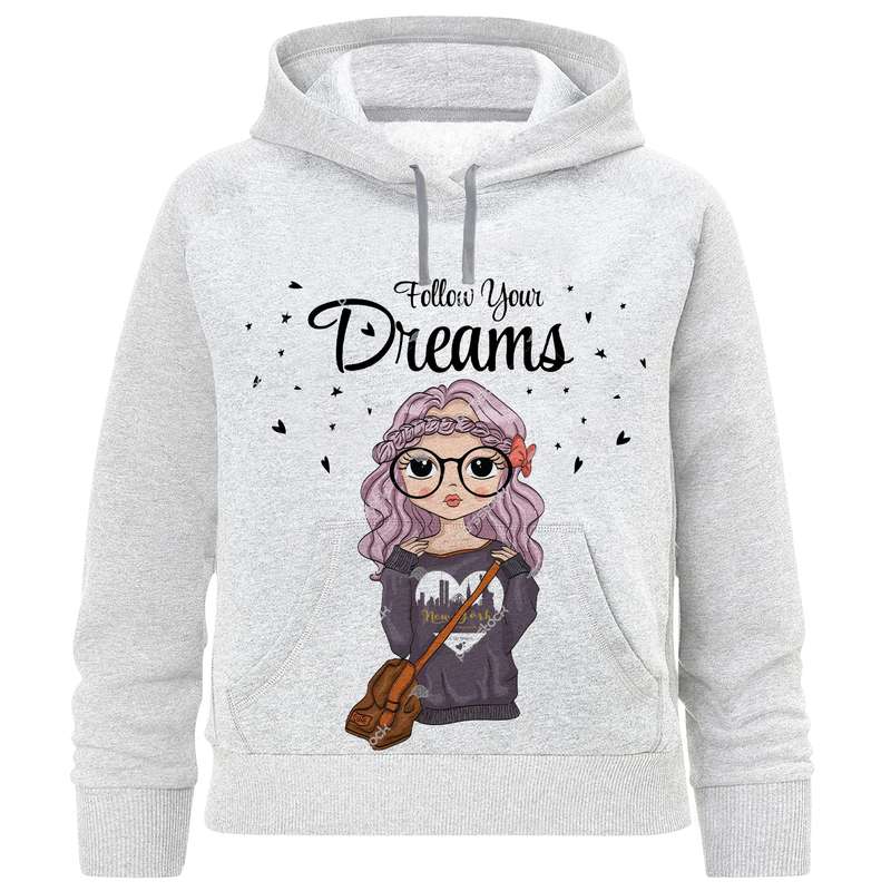 هودی دخترانه مدل دختر عینکی F989