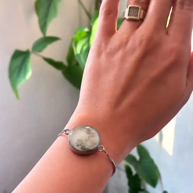 دستبند زنانه مدل ماه شبتاب استیل