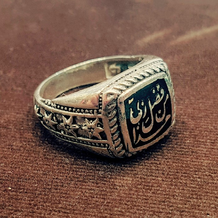 انگشتر نقره مردانه مدل هذا من فضل ربی کد P450