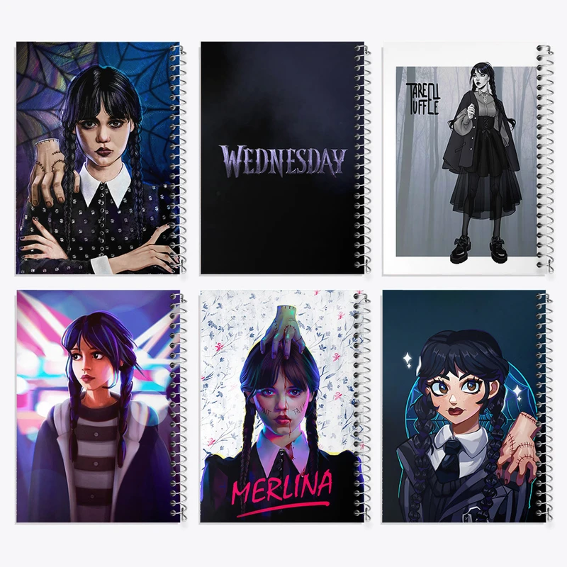 دفتر مشق 100 برگ خندالو طرح ونزدی (Wednesday) کد 729 مجموعه 6 عددی