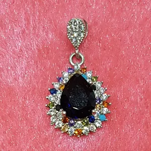 آویز گردنبند نقره زنانه مدل اشک کد p588