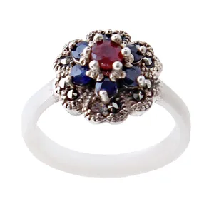  انگشتر نقره زنانه بازرگانی میلادی مدل یاقوت کد AW_476