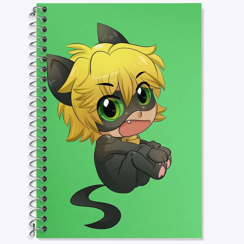 دفتر زبان 50 برگ خندالو مدل دو خط طرح پسر گربه ای کد 25009