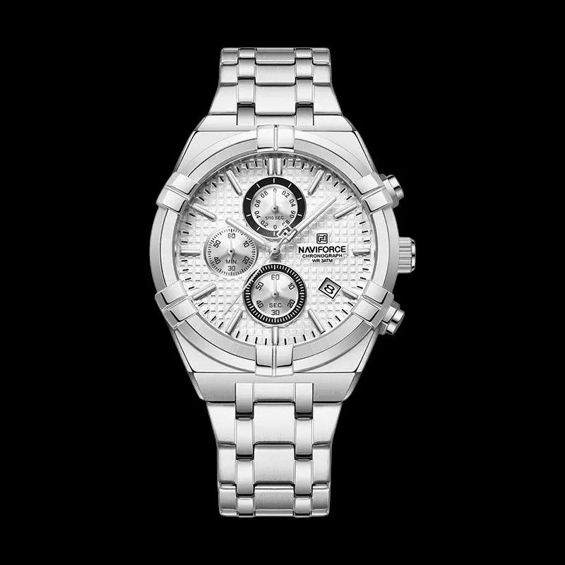 ساعت مچی عقربه‌ای کوارتز مردانه نیوی فورس مدل سه موتور فعال کرنوگراف کد N80F42-SW