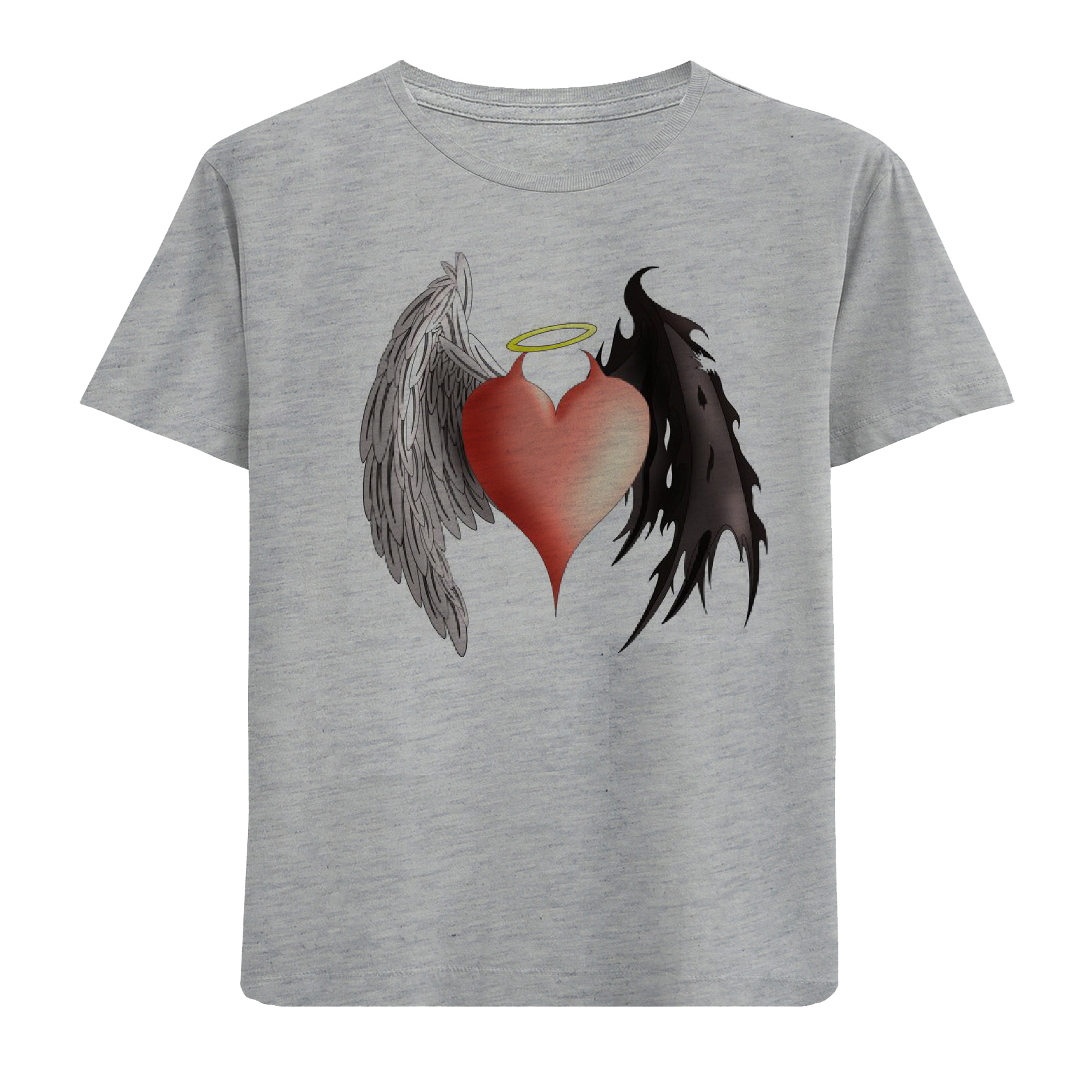 تی شرت آستین کوتاه پسرانه مدل قلب وبال W287