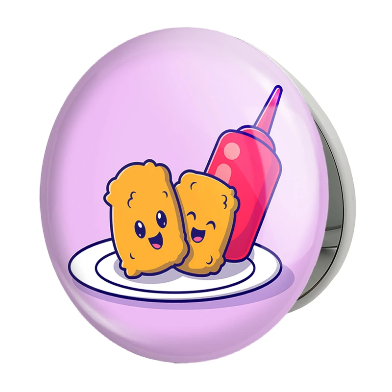 آینه جیبی خندالو طرح فست فود  مدل تاشو کد 29470