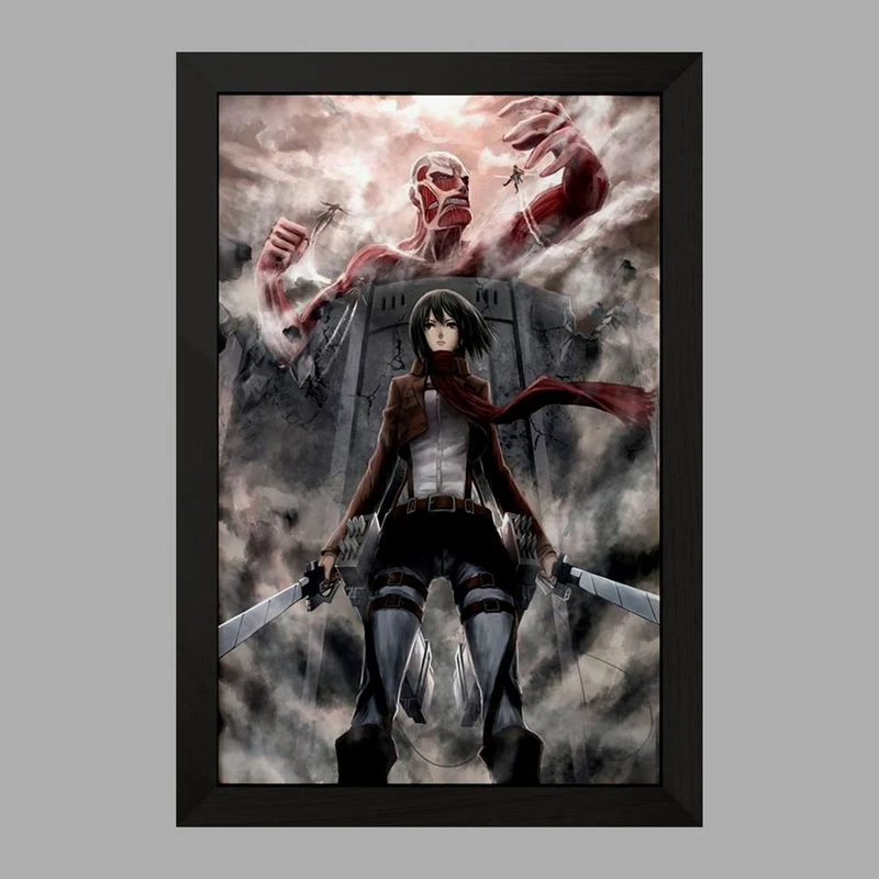 تابلو خندالو مدل میکاسا و تایتان غول آسا انیمه اتک آن تایتان Attack on Titan  کد 10992