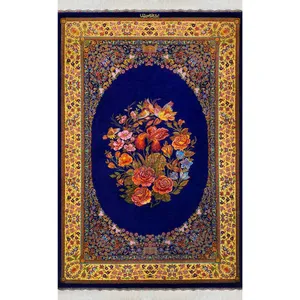فرش دستبافت یک متری طرح گل و بلبل کد 1255