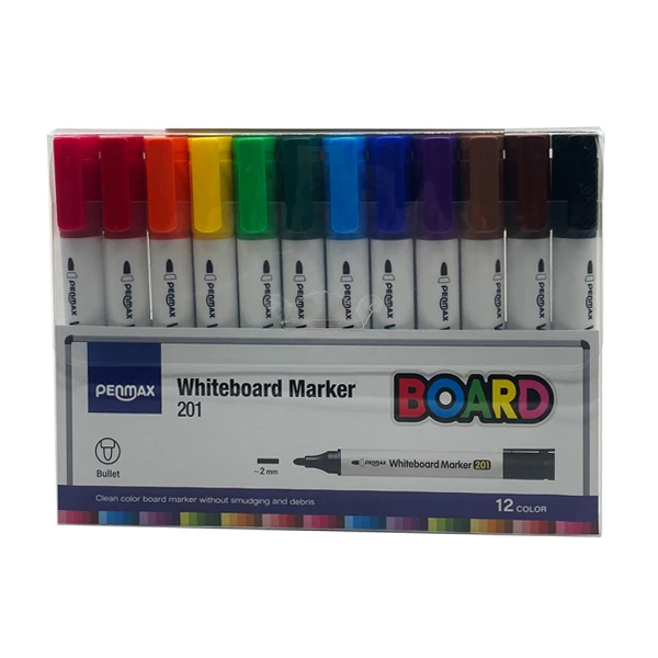 ماژیک وایت برد 12 رنگ مدل پن مکس