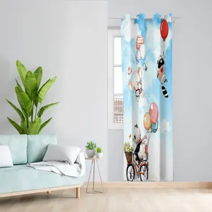  پرده مدل اتاق کودک مخمل پانچی طرح حیوانات کد 2509 سایز 140x280 سانتی متر