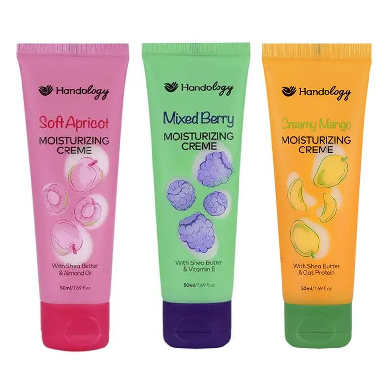 کرم مرطوب کننده دست و صورت هندولوژی مدل Mixed Berry مناسب برای انواع پوست حجم 50 میلی لیتر مجموعه 3 عددی