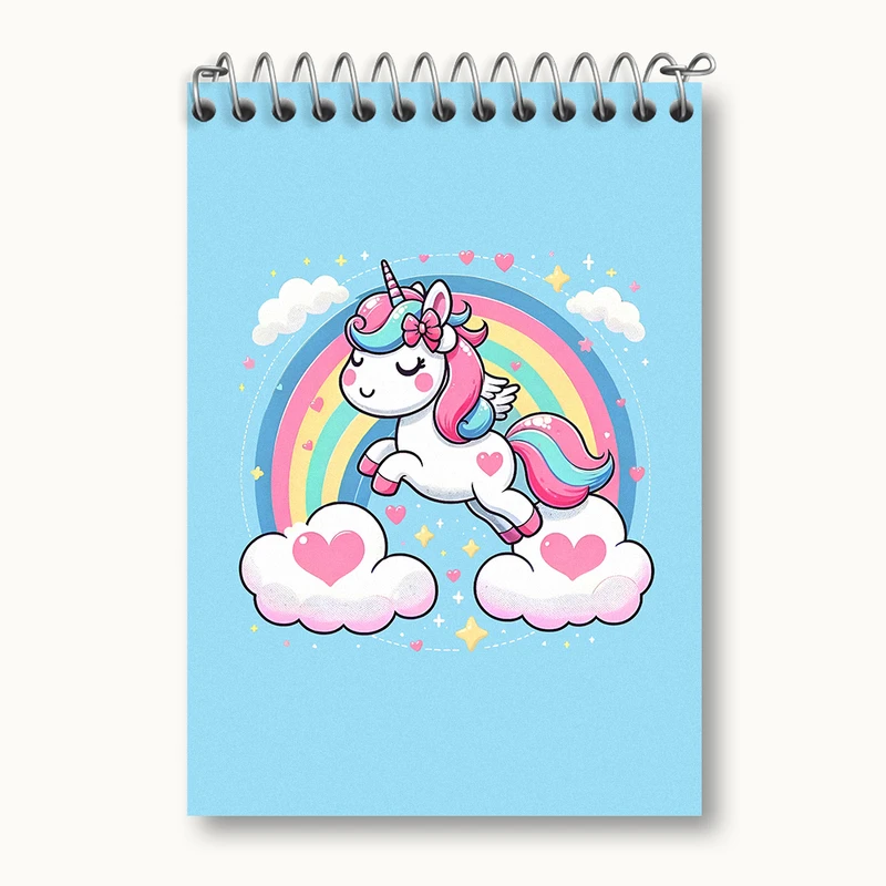 دفتر یادداشت 50 برگ خندالو طرح اسب تک شاخ کیوت کد N4627