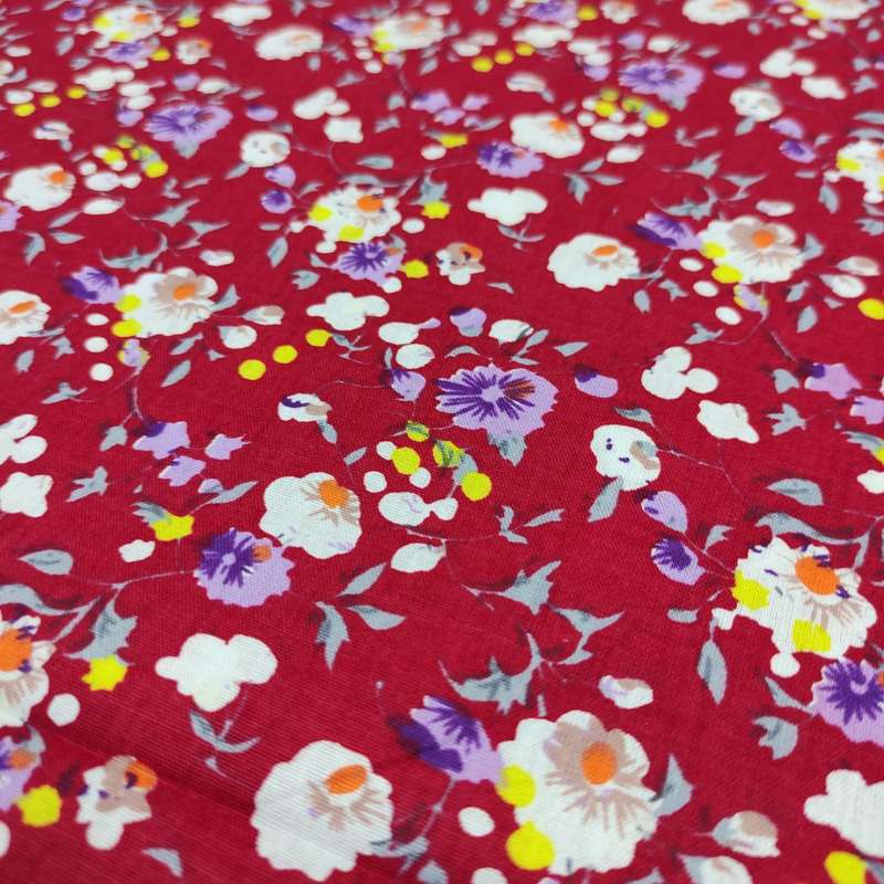 	 پارچه لباس مدل نخی طرح بنفشه b24