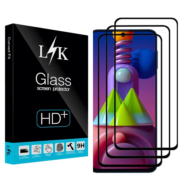 محافظ صفحه نمایش ال کی مدل +HD مناسب برای گوشی موبایل سامسونگ Galaxy M51 بسته سه عددی