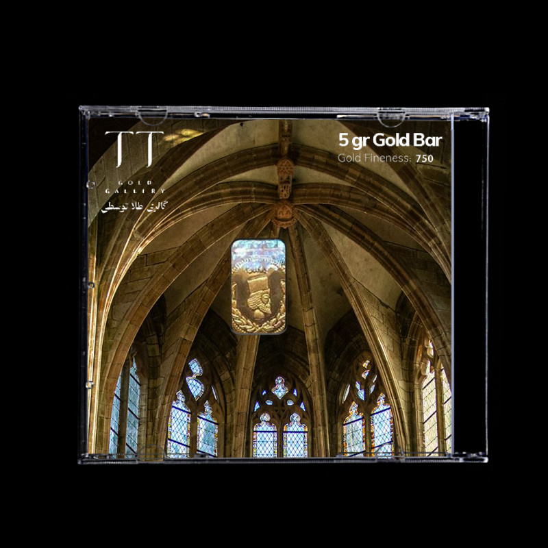 شمش طلا 18 عیار گالری طلا توسطی مدل DD89EF