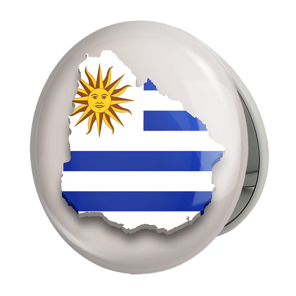 آینه جیبی خندالو طرح پرچم اروگوئه مدل تاشو کد 20569 
